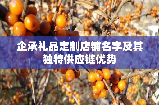 企承礼品定制店铺名字及其独特供应链优势