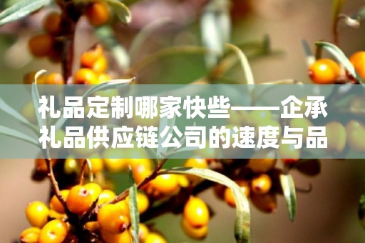 礼品定制哪家快些——企承礼品供应链公司的速度与品质承诺